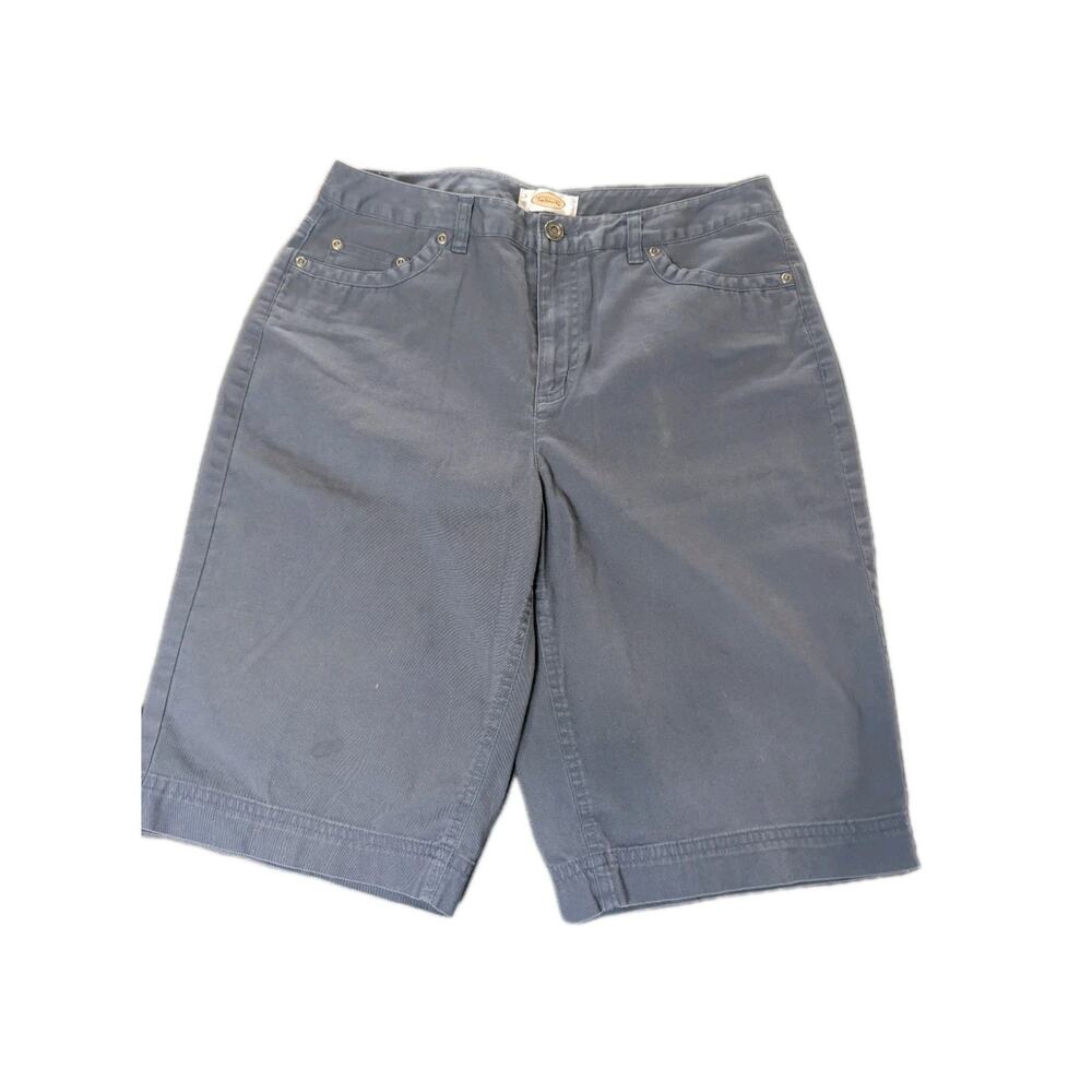 Talbots Shorts Navy Blue Chinos Mid-Rise Women's Size 8 Medium Bermuda Stretchy